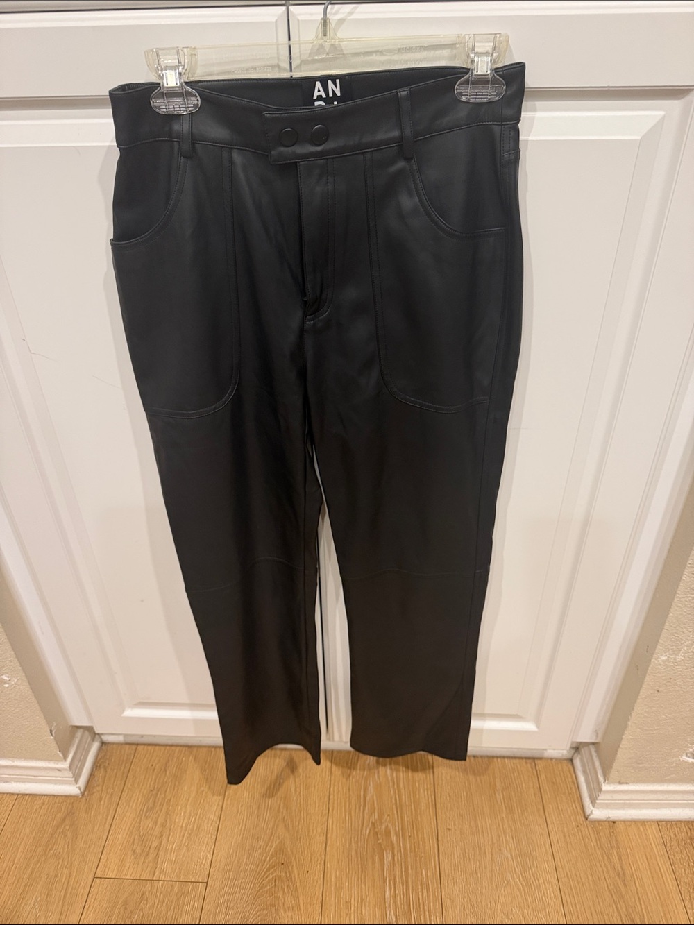 Alp N Rock Black Faux Leather Boot Cut Pants